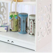 1pc White Simple Bookshelf Children's Desktop Storage Rack For Small Study Desk Picture Book Shelf For Students' Desk - White - View 6