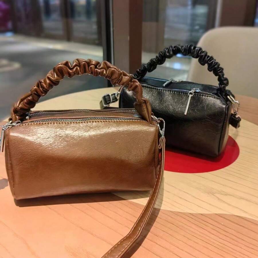 New Style Pillow Shaped Women's Bag High Capacity Soft Cigarette Case Bag Small Shoulder Bag Handbag Crossbody Bag With Unique Design - Black - View 1