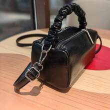 New Style Pillow Shaped Women's Bag High Capacity Soft Cigarette Case Bag Small Shoulder Bag Handbag Crossbody Bag With Unique Design - Black - View 3