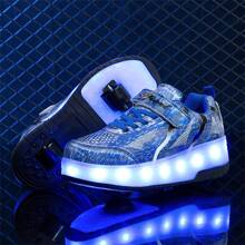 Summer Fashionable Led Light Sports Shoes For Teenagers, Adults, Couples, With Breathable Low-Cut Design, Suitable For Outdoor Roller Skating, Skating, For Men, Women And Unisex Skate