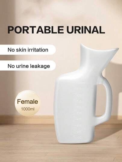 Cofoe 1000ml Portable Urinal For Travel Female Emergency Pee Bottle Outdoor Urine Container On Car Elderly Bedside Urinal Storage Bottle Women Toilet
