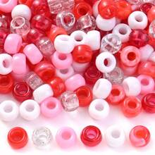 100/200/1000pcs 6*9mm Colourful Pony Beads Kit Acrylic Large Hole Bead Dreadlocks1 Hair Braids Beads DIY Bracelet Necklace Earring Craft Jewelry Making Party Decoration - Multicolor - View 15