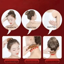 1pc Hair Scalp Massager Comb For Head, Eye, Face ,Hair Styling Tools Hair Accessories - Chocolate Brown - View 3