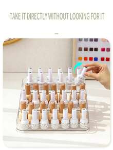 美甲沙龍用美甲油顯示架,uv膠美甲油組織收納盒,多層桌面工具 - 無色 - 查看 1
