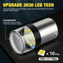 S&D 2 Miếng Ô tô/xe hơi Led P21W 1156 BA15S 1157 BAY15D Xoay Tín hiệu Bóng đèn Tự động Đảo ngược Đèn 12V 6000K Trắng Đỏ  Vàng - Đỏ - Xem 2