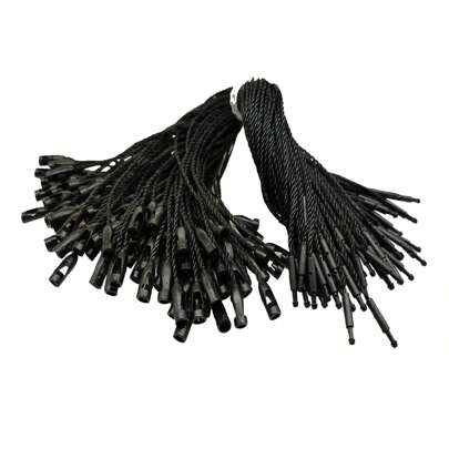 100 piezas de sujetadores de etiqueta negro/blanco, cordones para etiquetas colgantes, anillas de cierre para cordones, ganchos de clip, clips prácticos de instalación rápida para etiquetas de ropa, etiquetas de precio minorista, cierres de cordones de zapatos, etiquetas de equipaje, manualidades DIY