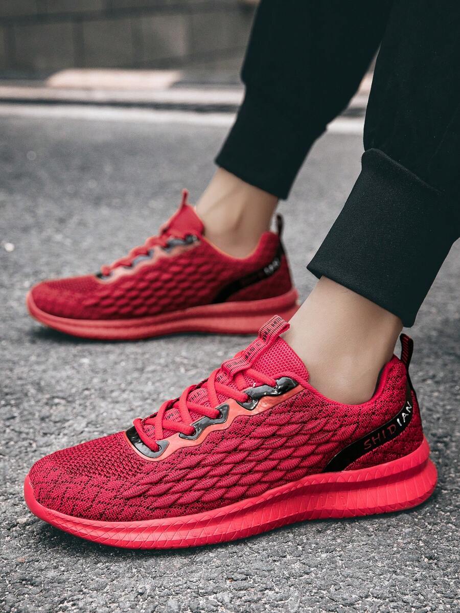 MDSNEC-CON 男士戶外休閒運動鞋,舒適透氣 - 紅色 - 查看 1