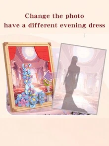 1set 400+Pcs Dream Dress Costume Photo Frame Building Set, Creative Photo Frame Building Block Toys,Home Decor,Gift For Valentine's Day Mother's Day,Kid&Adult(Compatible With  Set) - Dress - View 4