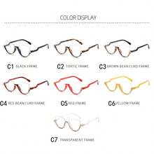 1pc Triangle Cat Eye Anti-Blue Ray Half-Frame Diamond-Embeddedoptical Glasses Frame Retro Chic Eyewear For Women - Multicolor - View 2