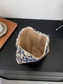 1入組,travelwant拉鍊化妝包,印花化妝包,旅行盥洗用品收納袋,大容量帆布化妝包,女孩男孩禮物攜帶型筆袋