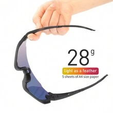 SCVCN 半框骑行眼镜、自行车眼镜、山地公路自行车运动防风眼镜、户外防风防沙、男女专业骑行 - 彩色 - 查看 4