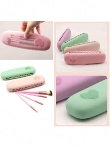 1 Miếng Có thể mang đi Silicone Giá đỡ cọ trang điểm - Mềm mại Và Sành điệu Du lịch Hộp đựng Đối với Dụng cụ Trang điểm , Du lịch Mỹ phẩm Bàn chải Loại vỏ Có thể mang đi Bảo quản đồ trang điểm Cái túi Làm Lưu trữ Công cụ Đối với Nhà  Và Du lịch - Qủa tặng Đối với phụ nữ Túi trang điểm Giá đỡ cọ trang điểm - Nhiều màu - Xem 6