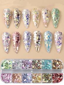 1 Scatola di Glitter Esagonali Iridescenti Misti, Paillettes Olografiche Spesse, Scaglie Scintillanti Effetto Sirena, Decorazioni per Unghie Fai-da-Te, Charm per Unghie, Gemme per Unghie, Forniture per Unghie