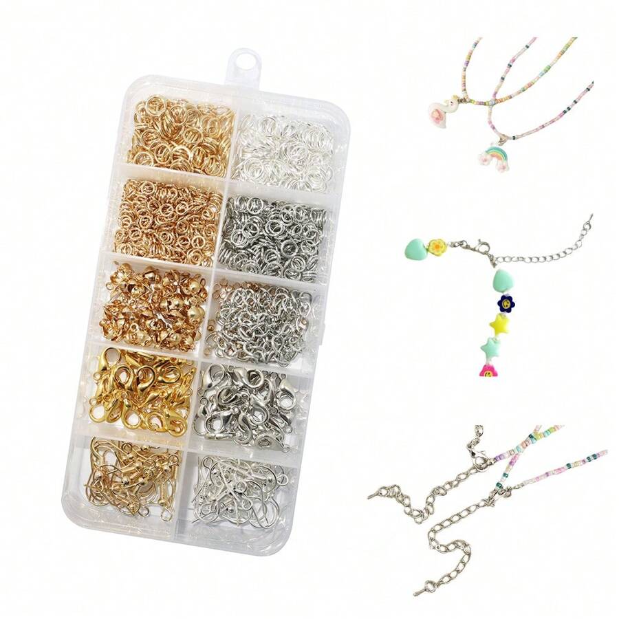 880pcs Jewelry Making Supplies Kit Including Earrings Hooks, Clasps