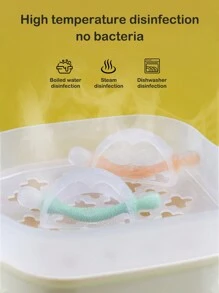 1 Pc Baby Orange Day And Night Silicone Penguin Teether Nursing Glove With Dust-Proof Storage Box Light Weight Anti Eating Hands No Dirt Clean Teething Toy