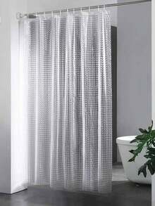 Cortina De Ducha De 3deva Con Ojo De Gato Transparente, Viene Con Gancho, Para Baño - transparente - Ver 4