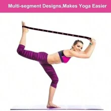 1 件多功能瑜珈伸展帶,拉丁舞彈性練習帶,8 節可調帶,舞蹈編號體位帶 - 彩色 - 查看 5