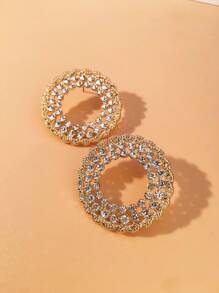 1pair Elegant And Stylish Zinc Alloy Baroque Crystal Earrings With Daily Wearability, Perfect Gift Jewelry For Your Girlfriend In 2024 - Gold - View 8