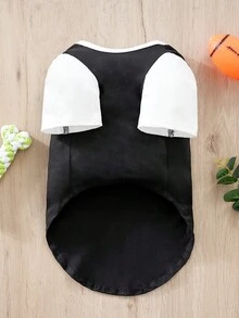 1pc Pet Clothes Dog T-Shirt Breathable Soft Bigfoot Cat Dogs Clothes Novelty Funny Pattern Party Clothes - Black - View 3