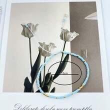 1pc Unique Handmade Woven Rattan Beaded Bracelet For Women - Black - View 3