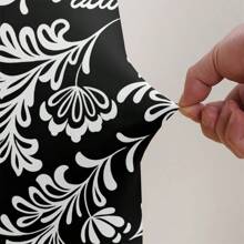 2pcs Polyester Elastic Printed Chair Cushion Cover For Kitchen, Dining, Sofa And Stool, Tiger Pattern - Black and White - View 5