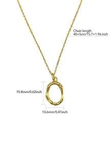 1入時尚簡約26個英文字母項鍊,s925純銀字母掛墜項鍊,適用於女士日常佩戴 - 金色 - 查看 2