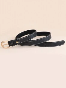 Ladies' Basic Simple Style Belt - Black - View 3