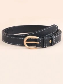 Ladies' Basic Simple Style Belt - Black - View 1