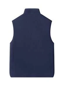 1pc Men's Outdoor Hiking Warm Fleece Vest Jacket With Sherpa Lining Gym Clothes Men - Navy Blue - View 2