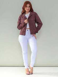 Women's White Jeans With Elastane - White - View 2