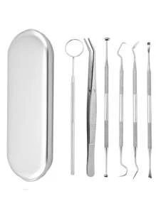 Dental Tools Teeth Cleaning Tools Stainless Steel Dental Scraper, Scaler Pick Plaque Remover Set, Living Room Home Bedroom Bathroom House Decor, Travel Stuff, Wedding, Party, Birthday, Gifts For Men Mom Dad Friends, New Years, Accessories, Funny Gift - Silver - View 13