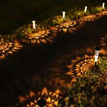 4pcs Solar Powered Peacock Pattern Pathway Lights, Waterproof & High Temperature Resistant, For Yard Lawn Garden Driveway Decoration & Lighting, Outdoor Garden Lighting For Pathway, Yard, Patio - Black and White - View 1