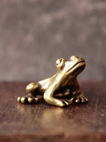 1 件/2 件-1 套复古纯铜小青蛙雕像，创意汽车饰品装饰，办公桌装饰，（冥想青蛙可用作茶宠、香炉、室内香薰架） - 銅色 - 查看 2