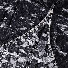 1入新娘蕾絲披肩,婚紗旗袍裝飾完美適用於婚禮 - 黑色 - 查看 2