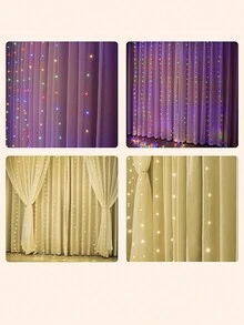 1pc Usb Powered Colorful Ice Strip Lights With Copper Wire, Remote Control, Hooks For Holiday, Wedding, Bedroom And Curtain Decoration - Yellow - View 7