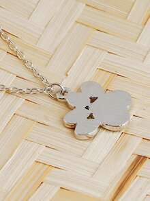 時尚可愛的寵物爪印鑽石吊墜項鍊,適合女性 - 復古銀色 - 查看 4