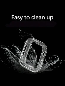 Smart Watch Case Compatible With Apple Watch 38mm 40mm 41mm 42mm 44mm 45mm, Clear TPU All Around Anti-Fall Bumper Protective Case Cover For  Series - Black - View 5