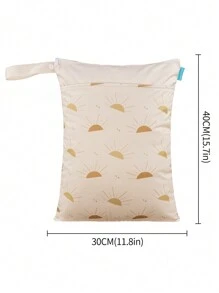 1入布尿布濕乾袋,防水可重複使用,帶兩個拉鍊口袋,旅行海灘泳池托兒所用於放置骯髒的嬰兒物品瑜伽健身房袋適用於泳衣或濕衣服 - 彩色 - 查看 9