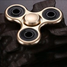 1個大號鋁合金三角形手指陀螺玩具,金屬螺旋手指陀螺,壓力釋放工具 - 黑色 - 查看 7