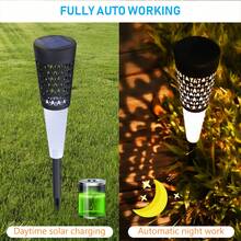 4pcs Solar Powered Peacock Pattern Pathway Lights, Waterproof & High Temperature Resistant, For Yard Lawn Garden Driveway Decoration & Lighting, Outdoor Garden Lighting For Pathway, Yard, Patio - Black and White - View 3