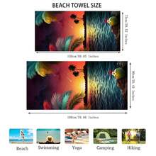 1pc Landscape Pattern Beach Towel, Modern Microfiber Bath Towel For Holiday, Camping, Swimming, Bathing, Gift - Multicolor - View 2