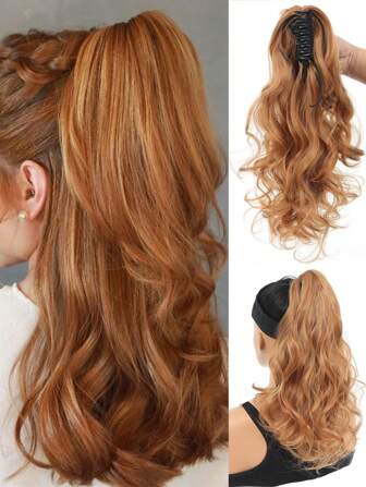 Ponytail Extensions For Women Synthetic Claw Clip Ponytail Hair Extensions Curl Waves For Everyday Casual Work Parties Using Natural Hair