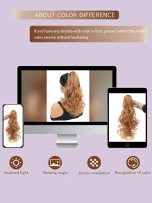 Ponytail Extensions For Women Synthetic Claw Clip Ponytail Hair Extensions Curl Waves For Everyday Casual Work Parties Using Natural Hair - Rust Brown - View 8