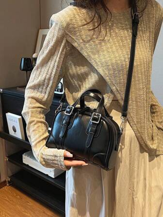 1pc (8.2in*5.5in*2.3in) PU Leather Shoulder Bag, Crossbody Bag, Handbag, Stylish, Scratch Resistant, Petite & Cute, Suitable For Women Everyday, Dating, Adjustable Shoulder Strap, Elegant & Casual