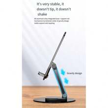 1入360°摺疊旋轉手機支架,擴展式圓盤與金屬加重底座,適用於桌面使用 - 白色 - 查看 5