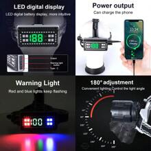 paweinuo 50W LED Powerful Headlamp USB Rechargeable Head Flashlight 2000 Meters LED Headlight Zoom Head Lamp Long Shot Lantern - Black - View 8