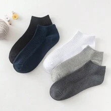 8對裝男士透氣抗菌純色短襪,夏季薄款防滑隱形帆船襪,4對白色/4對黑色 - 彩色 - 查看 5