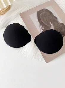 2pairs/Set Black Silicone Invisible Bra, Small Size Push-Up Bra For Wedding Dress, Thickened Anti-Slip Bra Sticker, Strapless Backless Lingerie - Black - View 6