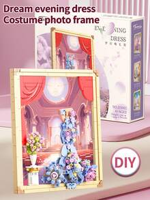 1set 400+Pcs Dream Dress Costume Photo Frame Building Set, Creative Photo Frame Building Block Toys,Home Decor,Gift For Valentine's Day Mother's Day,Kid&Adult(Compatible With  Set) - Dress - View 2