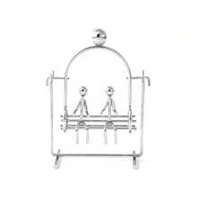 創意平衡球搖擺舉重小擺飾玩具不倒翁設計辦公桌裝飾 - 銀色 - 查看 2